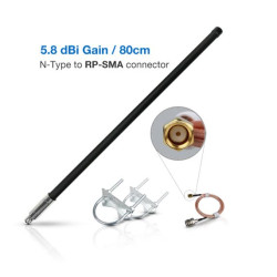 Fiber Glass Antenna - 5.8dBi - N-Type to SMA - EU868MHz BLACK